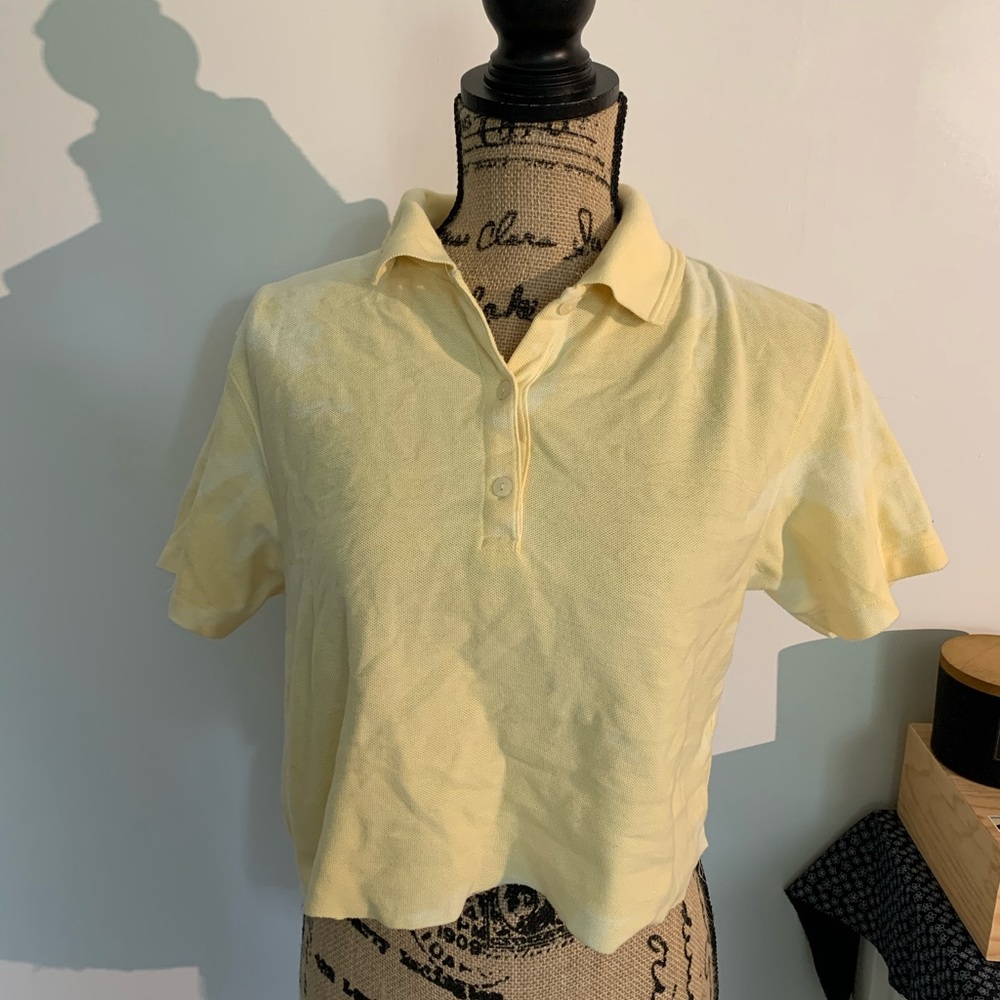 🦋 yellow cropped collared shirt 3FOR$20
